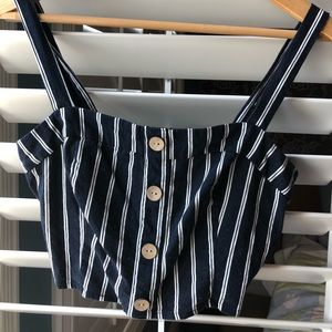 Garage striped cropped tank top